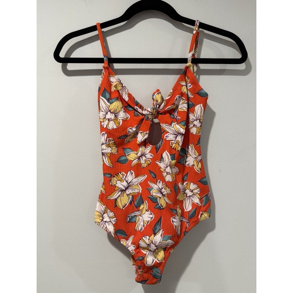 NEW Eberjey Swimsuit XS Hibiscus Kelly Travel Tropical Floral Vacation Retro